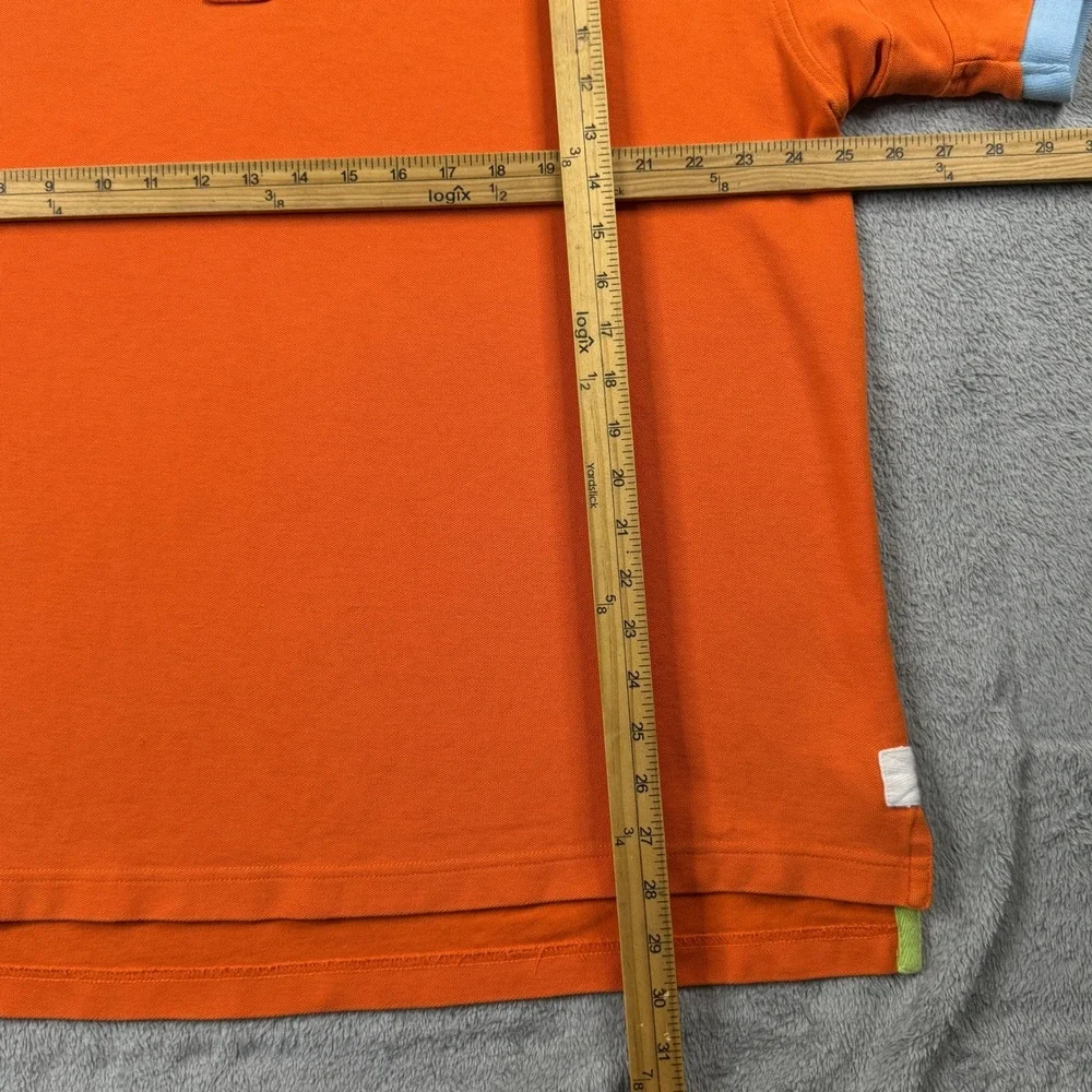 Orvis Mens XL Orange Pique Polo Shirt‎ Short Sleeve Contrast Collar EUC! Clean!